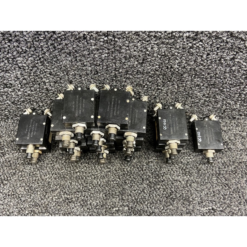 S-1232 Wood Electric Push to Reset Circuit Breaker Set (Amps: 5, 10, 15, 30)