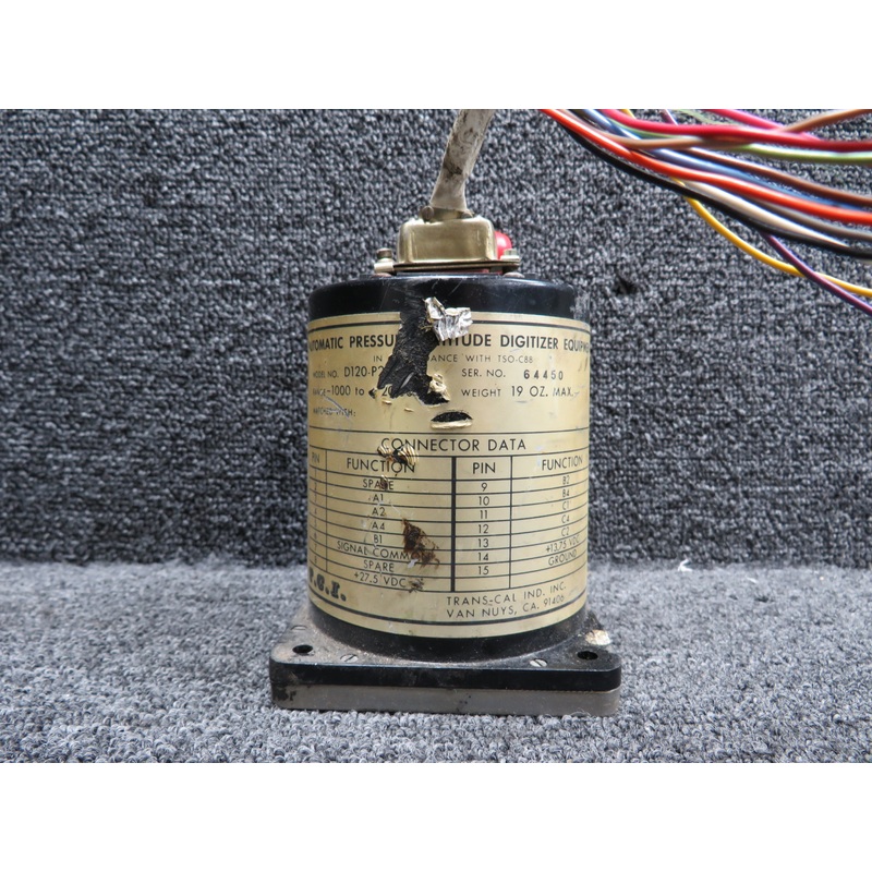 D120-P2-T Trans-Cal Automatic Pressure Altitude Digitizer Equipment w Connector