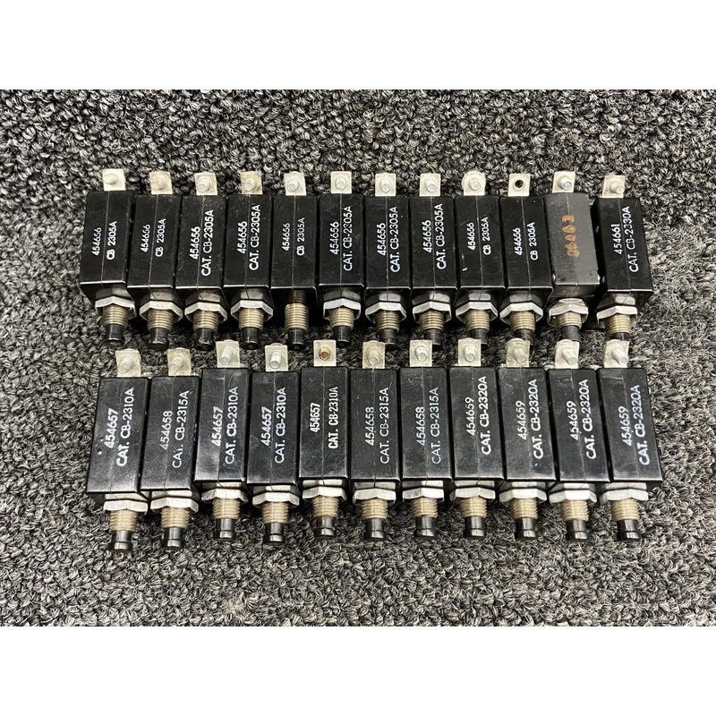 Wood Electric Push to Reset Circuit Breaker Set (Amps: 5, 10, 15, 20, 30)