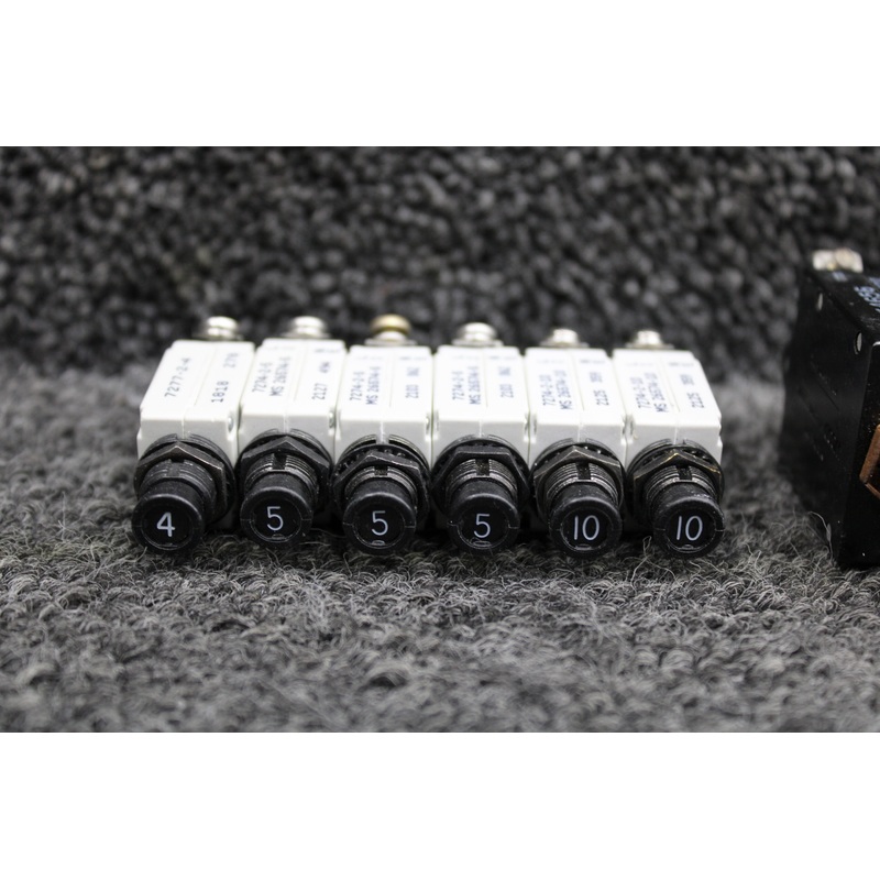 Klixon, Wood, Mechanical Products Circuit Breaker Set of 22 (Various Amps)