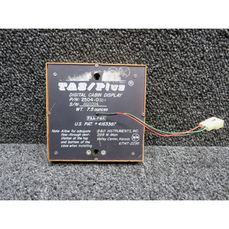 2504-0039 B and D Instruments TAS-Plus Digital Cabin Display