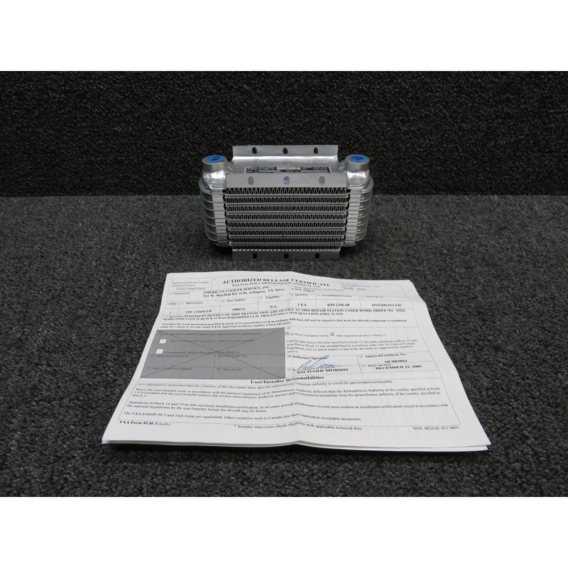 20002A NDM Oil Cooler Assembly with 8130-3 (Overhauled)