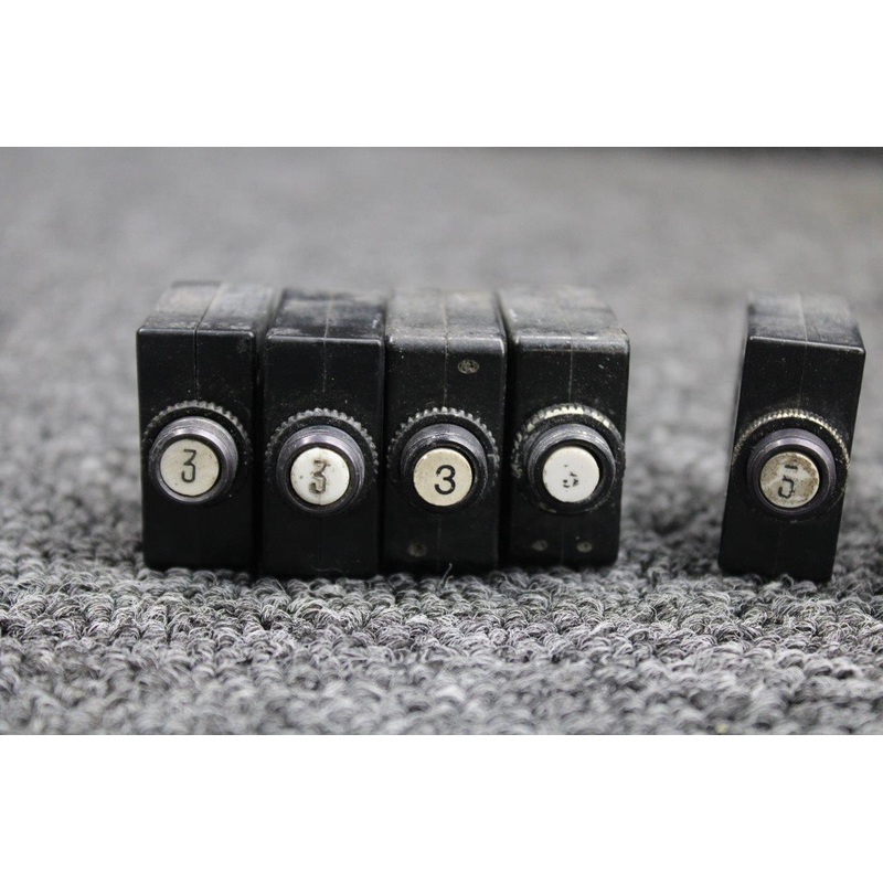 S-1360, 7277-2 Wood Electric and Klixon Circuit Breaker Set of 19 (Various Amps)