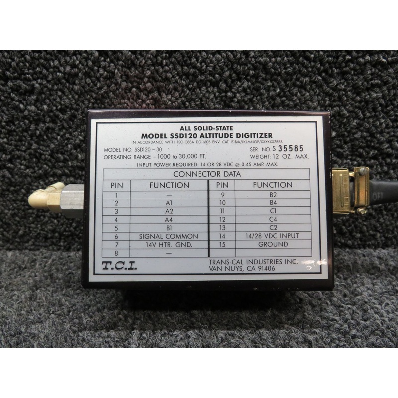 SSD120-30 Trans-Cal Altitude Digitizer w Connector (Volts: 14 or 28) (Amps: .45)