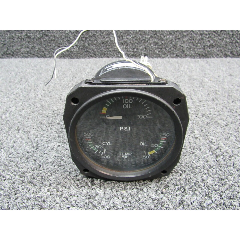 58-380084-5 (USE: 18B331-5) Aircraft Inst. / Beech 3-in-1 Engine Gauge (Lighted)