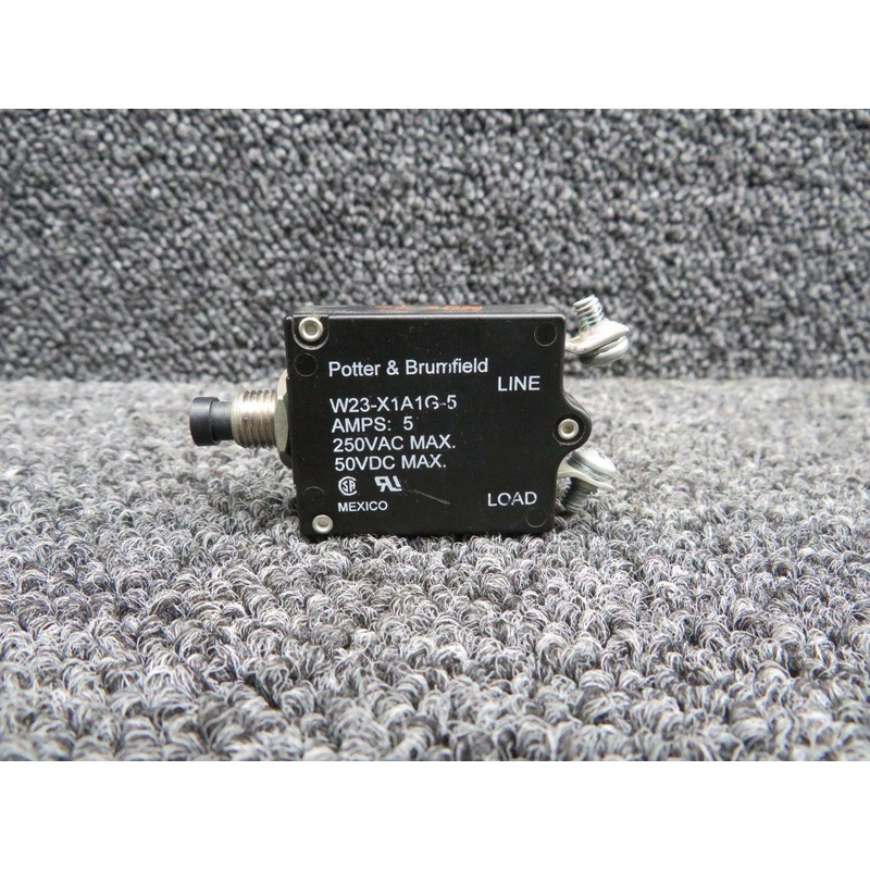 W23-X1A1G-5 Potter and Brumfield Push Breaker (Amps: 5)