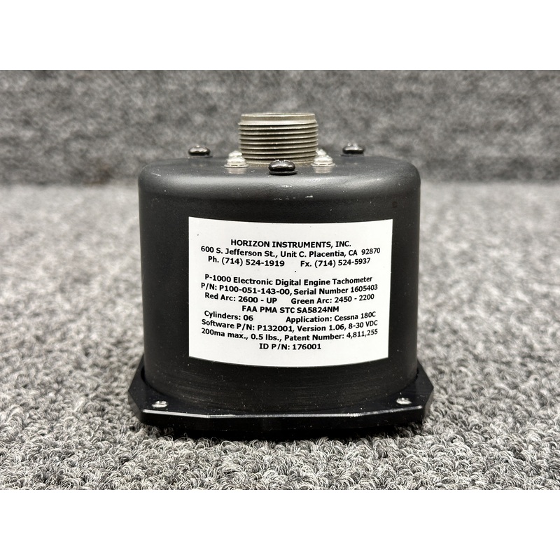 P100-051-143-00 Horizon Inst P-1000 Electronic Tachometer Indicator (No Plug)